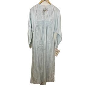 Barbizon Cuddleskin NEW Nightgown VTG Light Blue Cottagecore SP Modest -Read